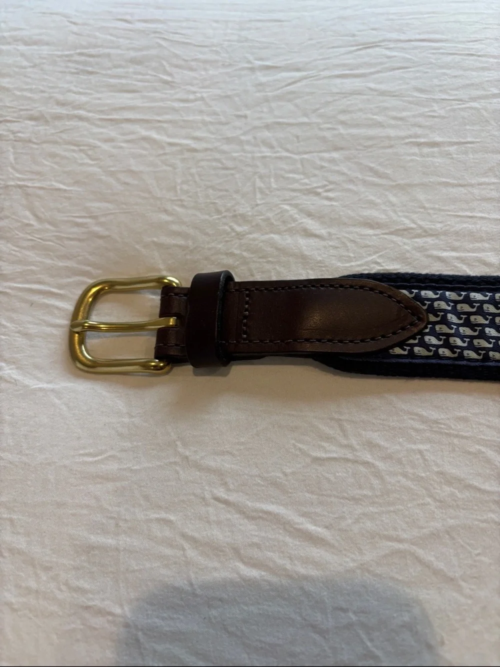 Vineyard Vines Boys Classic Whale Navy Canvas Belt